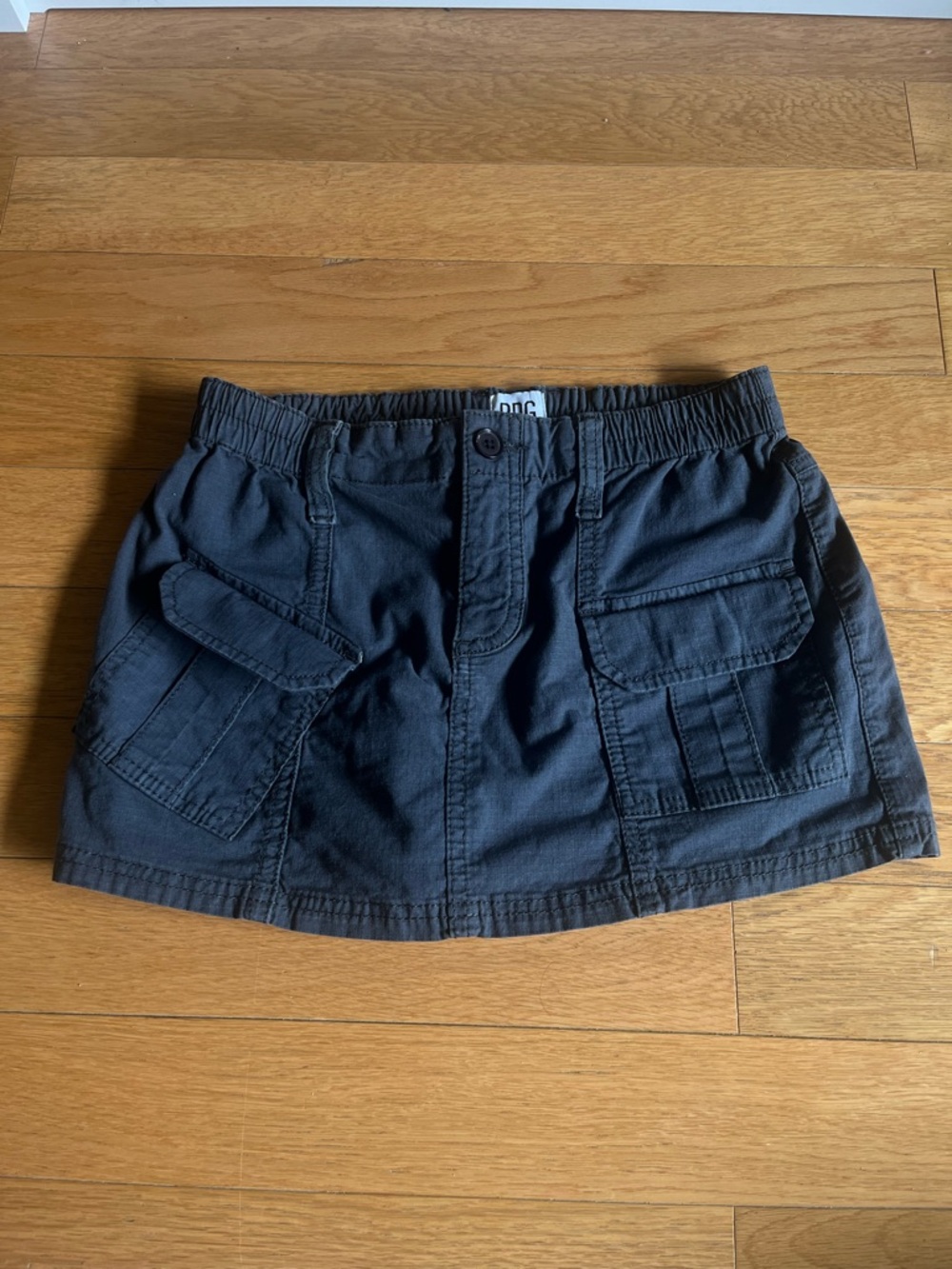 Casual Cargo Mini Skirt Charcoal Grey